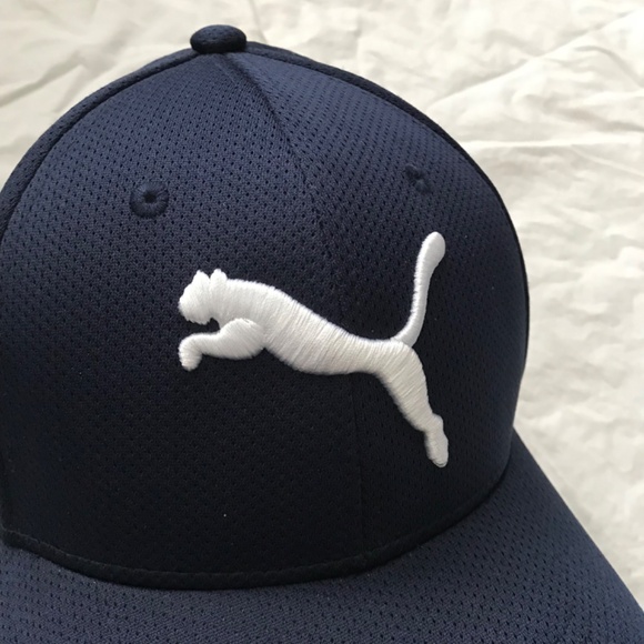 NWOT PUMA Jaguar Baseball Cap L/XL Hat Dark Navy Blue Mesh Back Unisex - Picture 5 of 10